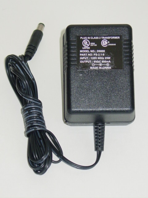 NEW D9800 AC Adapter PS-2.1-9 9V 800mA PS2.19 - Click Image to Close